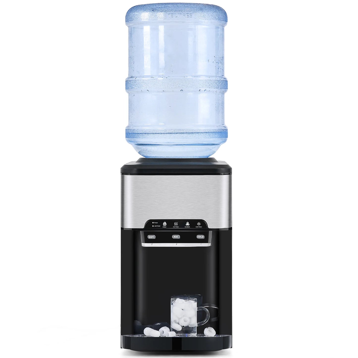 3 in 1 Water Dispenser with Ice Maker Countertop