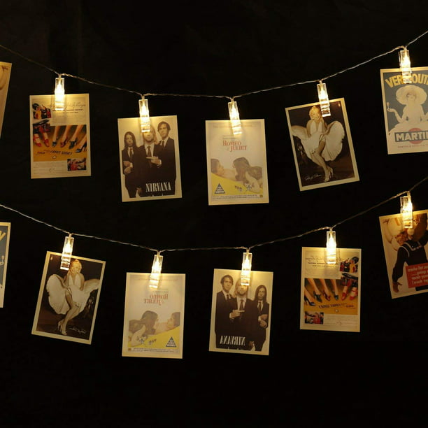 Photo Clip String Fairy 20 LED Lights for Decorations Warm White