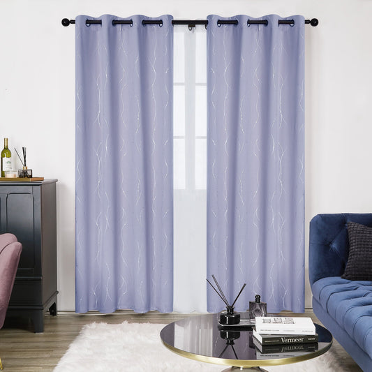 Curtains Set of 2 Panels Size 52x45 Inches in Light Purple