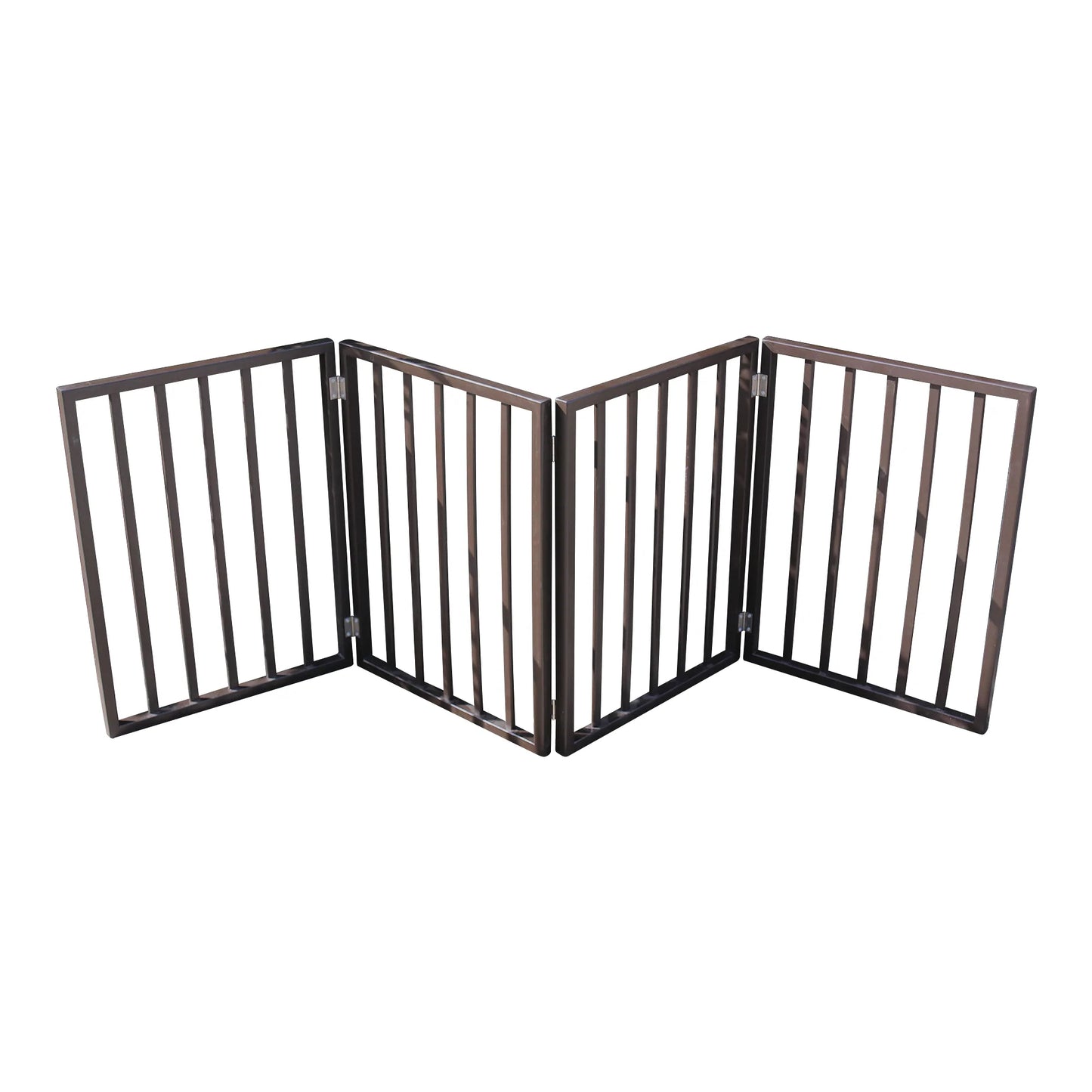 Folding Wooden Pet Gate in Dark Brown