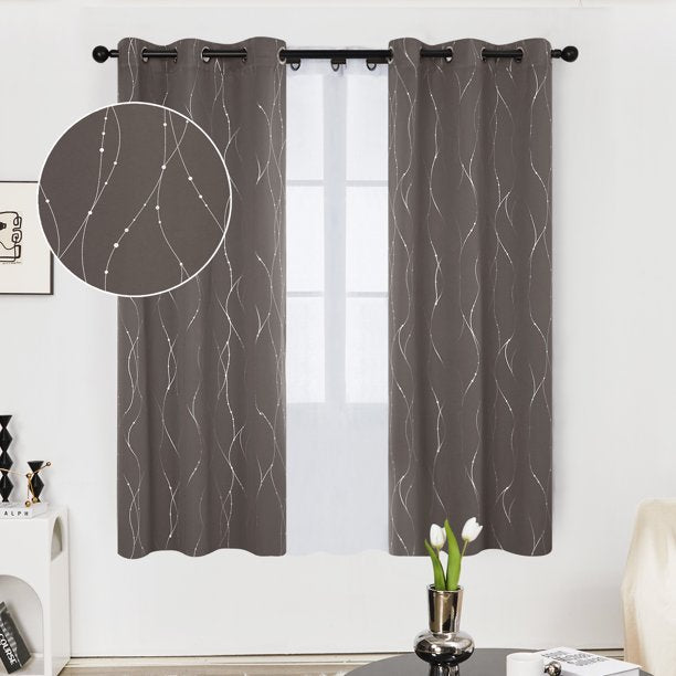 Curtain 2 Panels Size 42x45 Inches Color Taupe