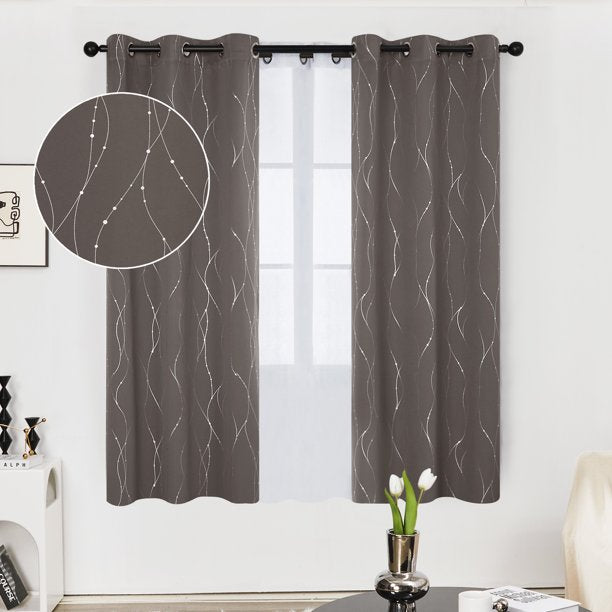 Curtain 2 Panels Size 42x63 Inches Color Taupe