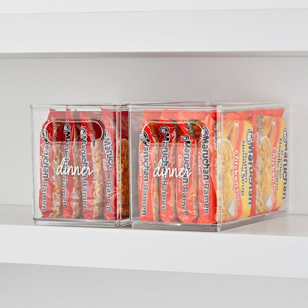 Stackable Modular Bin Clear Plastic 4 Pack