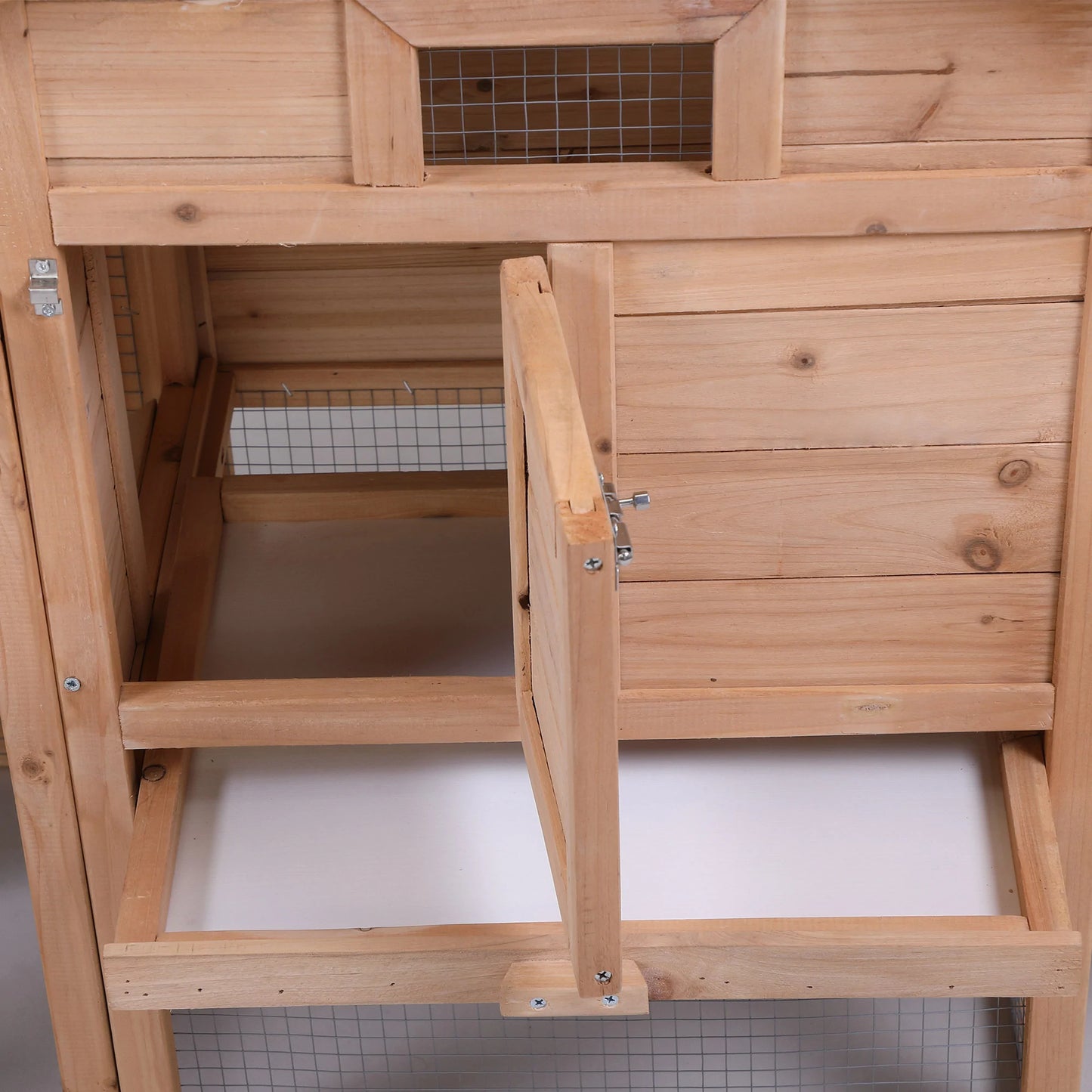 Outdoor Wooden Pet Wooden House with Ventilation Gridding Fences