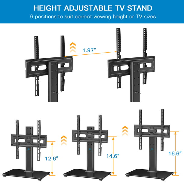 Universal TV Stand Table Top TV Base for 32 to 55 Inches Black