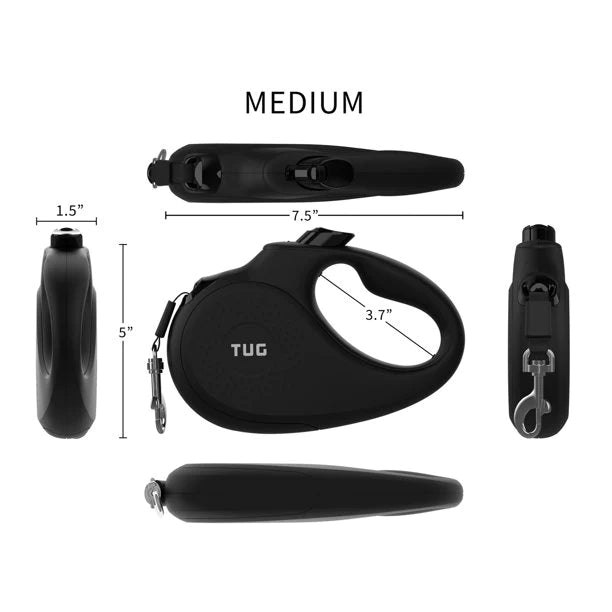 Retractable Dog Leash Medium Black