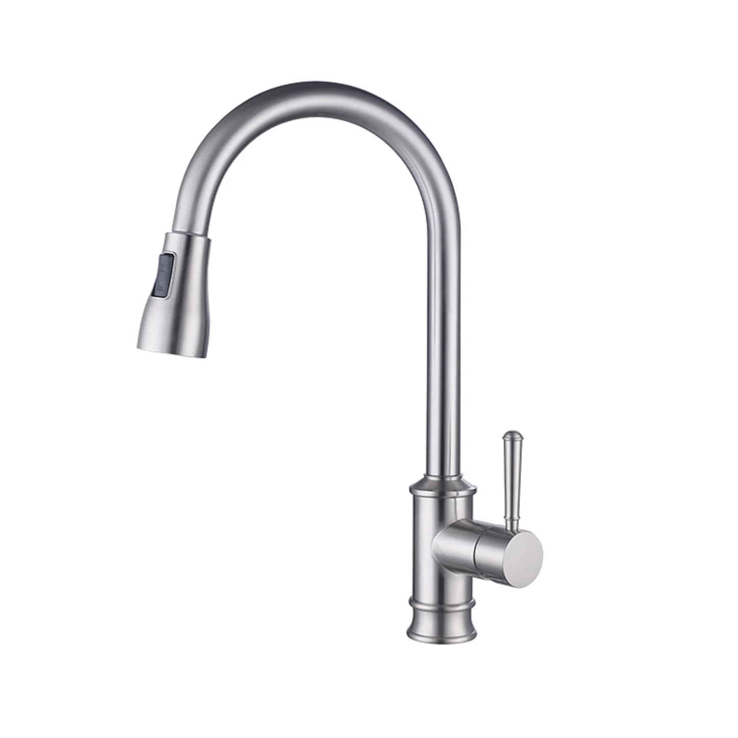 Single Handle Pull out Kitchen Faucet in Brushed Nickel