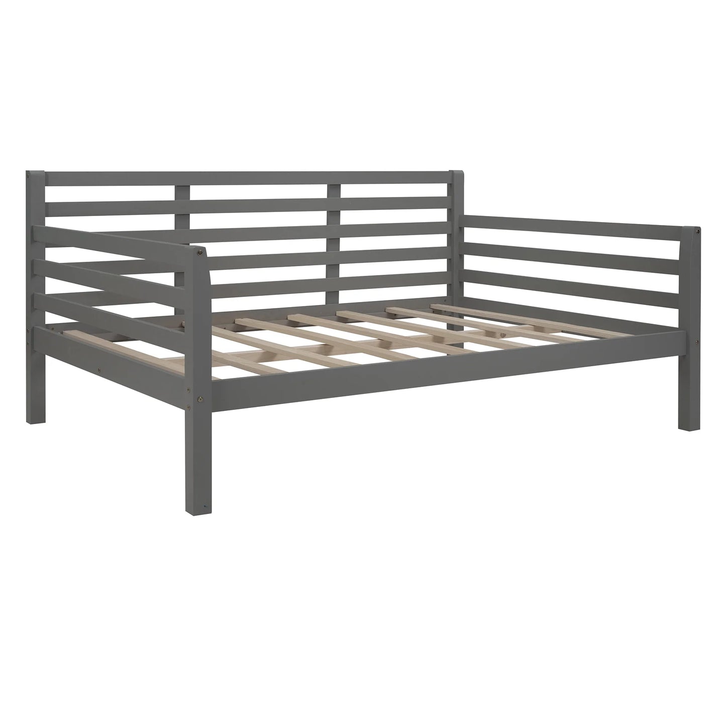 Wooden Full Size Daybed with Clean Lines in Gray
