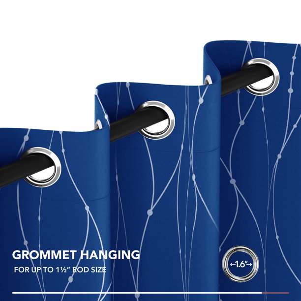 Curtain 2 Panels Size 42x63 Inches Color Royal Blue
