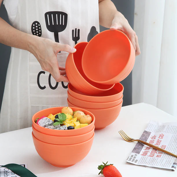 Cereal Bowls 8 Pieces in Orange