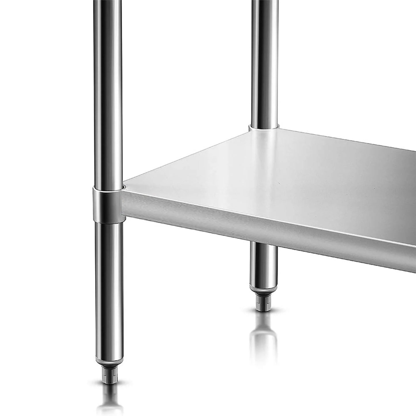 Table with Undershelf and Galvanized in Silver