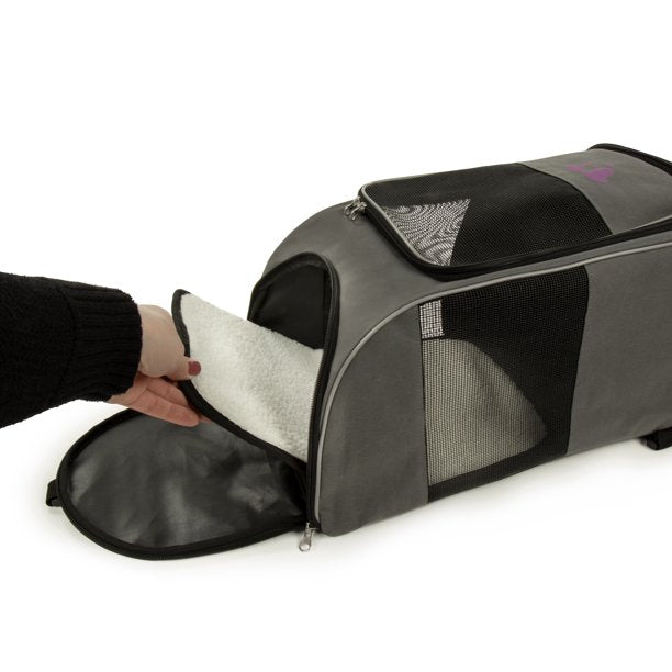 Pet Backpack Travel Carrier in Medium Gray