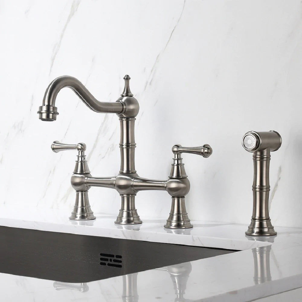 Kitchen Faucet With Pull Out Side Spray in Brushed Nickel