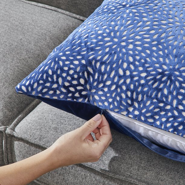Feather Filled Throw Pillow blue 20x20 inches Single Pillow