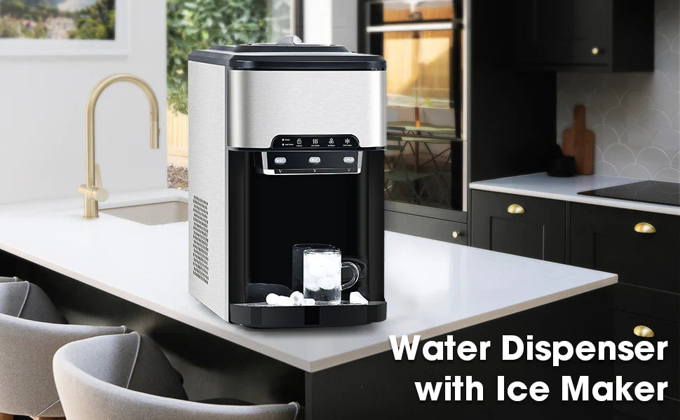 3 in 1 Water Dispenser with Ice Maker Countertop