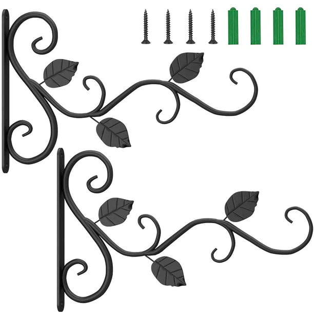 Hanging Plant Bracket 2 Pieces in Black
