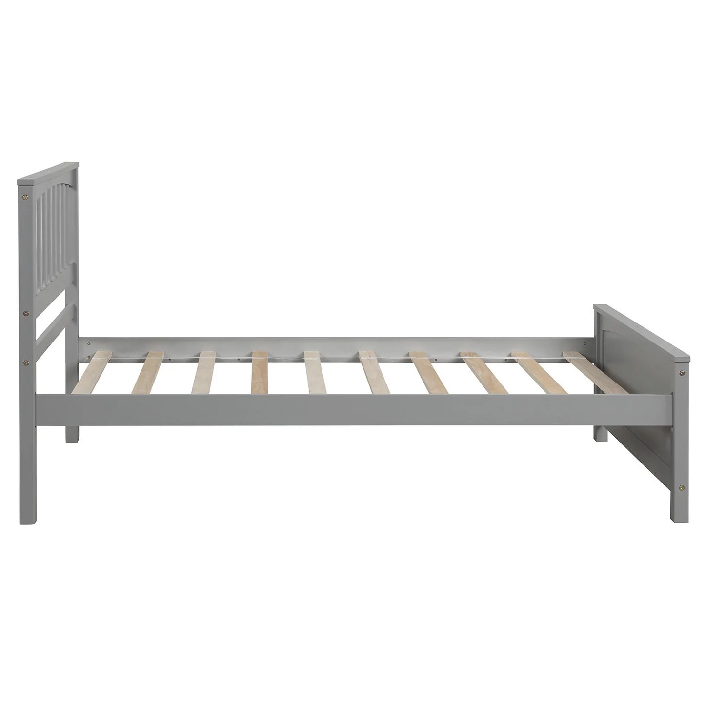 Bed Wood Platform in Twin Gray