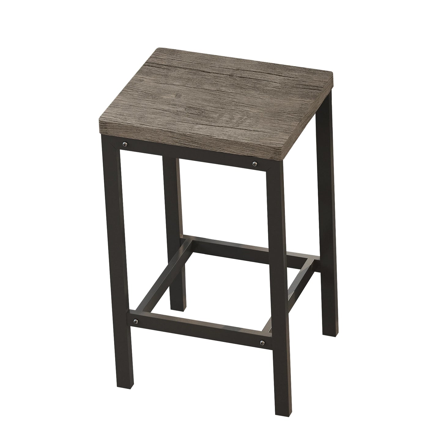Modern Kitchen Dining Table Long Dining Table Set with 3 Stools in Brown Gray