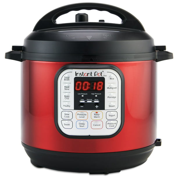 Stainless Pressure Cooker in Red 6 Quart