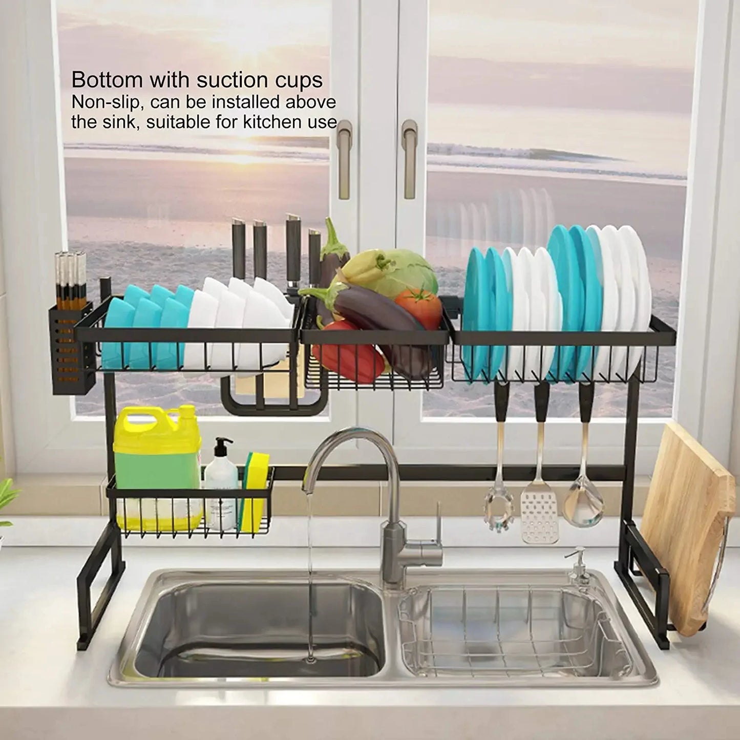 Sink Rack in 33.5 Inches Black