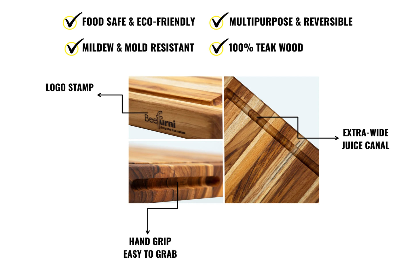 Cutting Board with Juice Groove in 18 inches Pack of 5