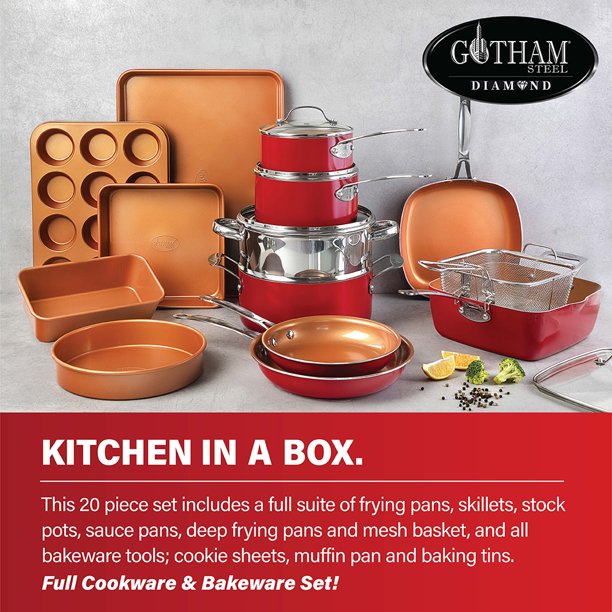 Bakeware Set 20 Pieces in Red