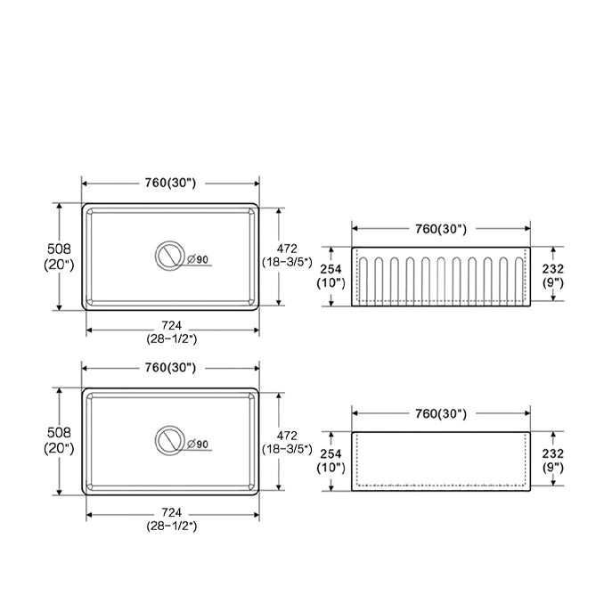 Kitchen Sink with Grid and Strainer