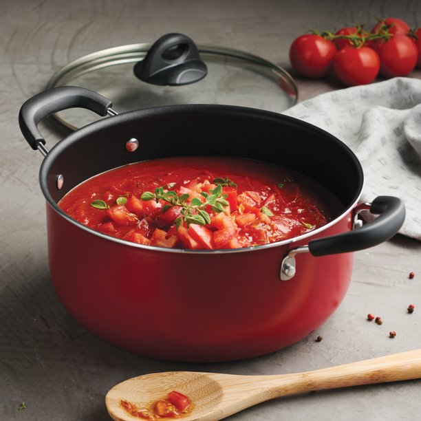 Nonstick Dutch Oven Aluminum Metallic Red 5 Quart