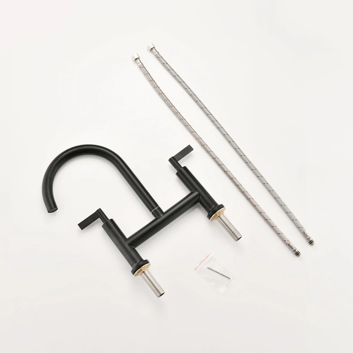 Kitchen Faucet Double Handle In Matte Black