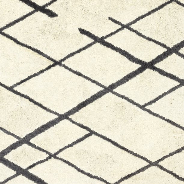 Diamond Plush Contemporary Cream Area Rug