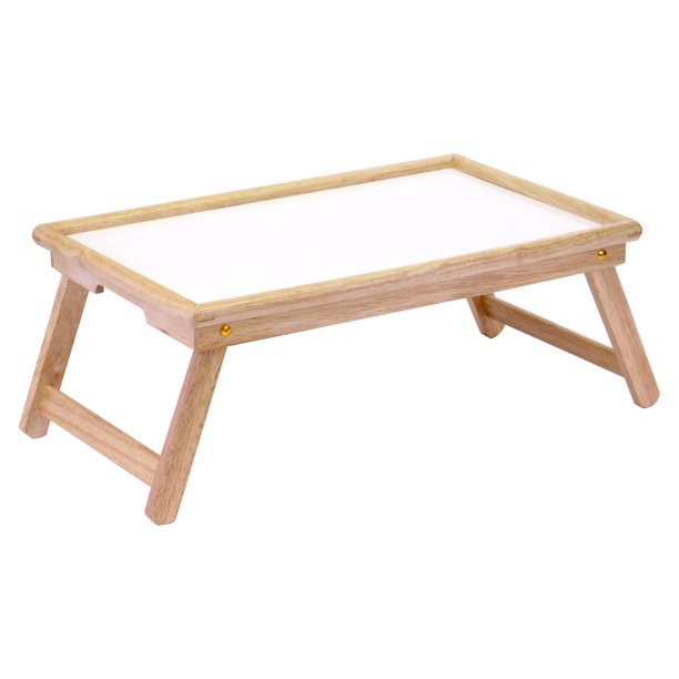 Breakfast Bed Tray Flip Top in Natural & White
