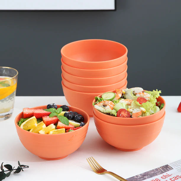 Cereal Bowls 8 Pieces in Orange
