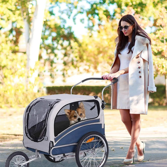 Pet Bicycle Trailer 2 in 1 in Blue