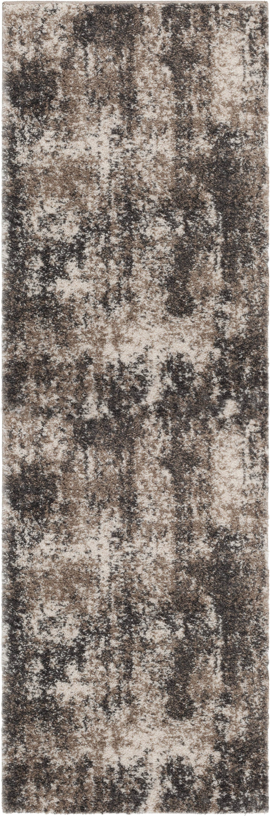 Abstract Shag Indoor Area Rug Neutral 22x60 Inches