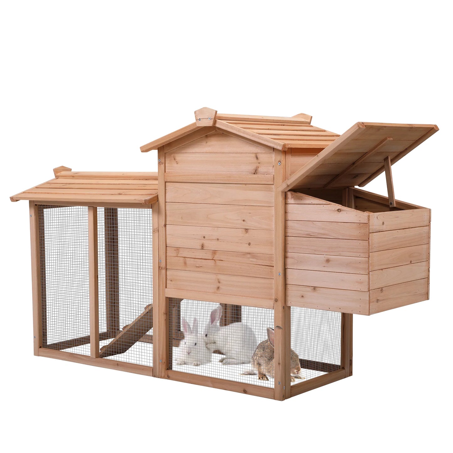 Outdoor Wooden Pet Wooden House with Ventilation Gridding Fences
