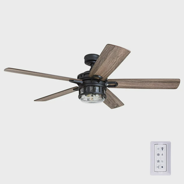 Ceiling Fan with Remote Control in Matte Black
