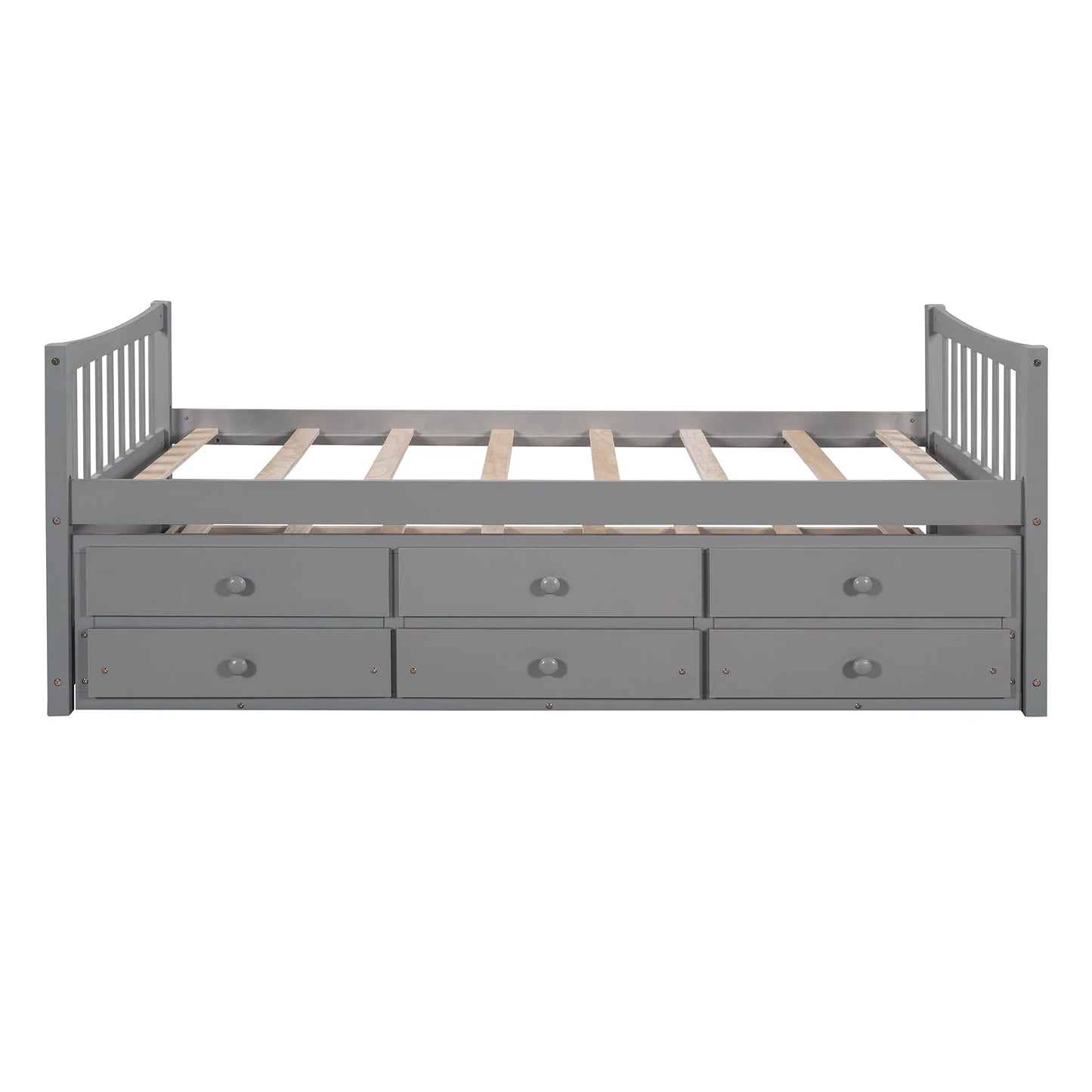 Day bed with Trundle and Drawers in Twin Gray