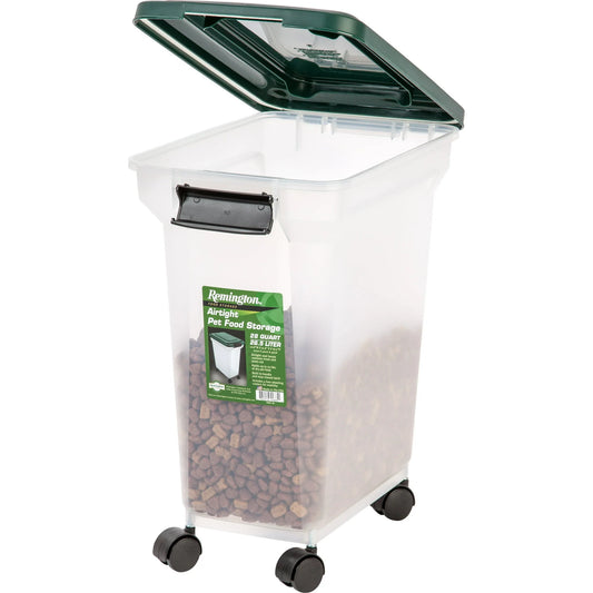 Airtight Dog Food Container with Wheels Green 28 Quart