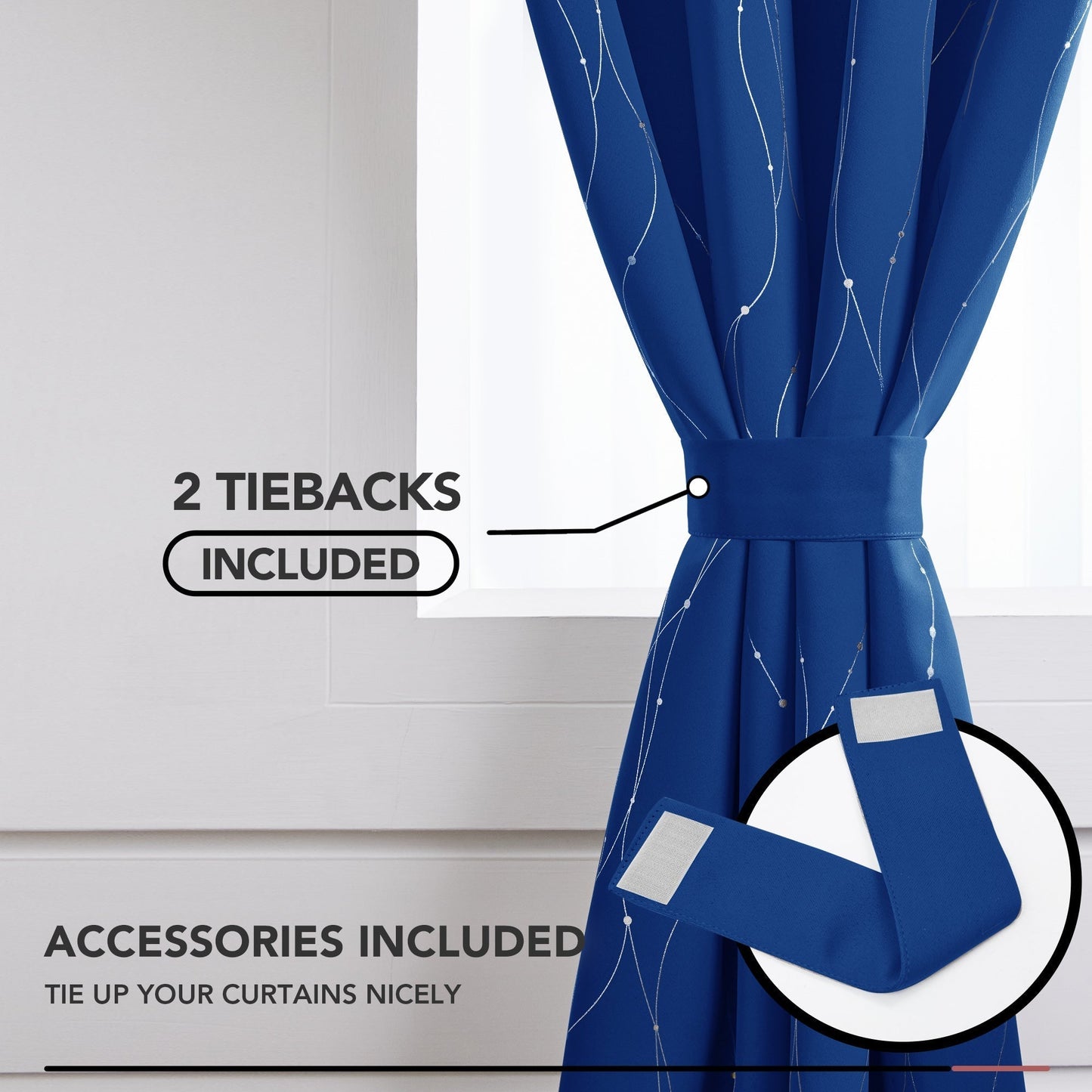 Curtain 2 Panels Size 52x95 Inches Color Royal Blue