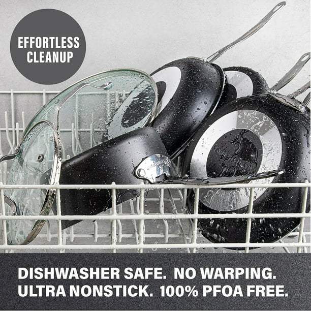 Cookware Bakeware Set with Ultra Nonstick in Black 20 Pieces
