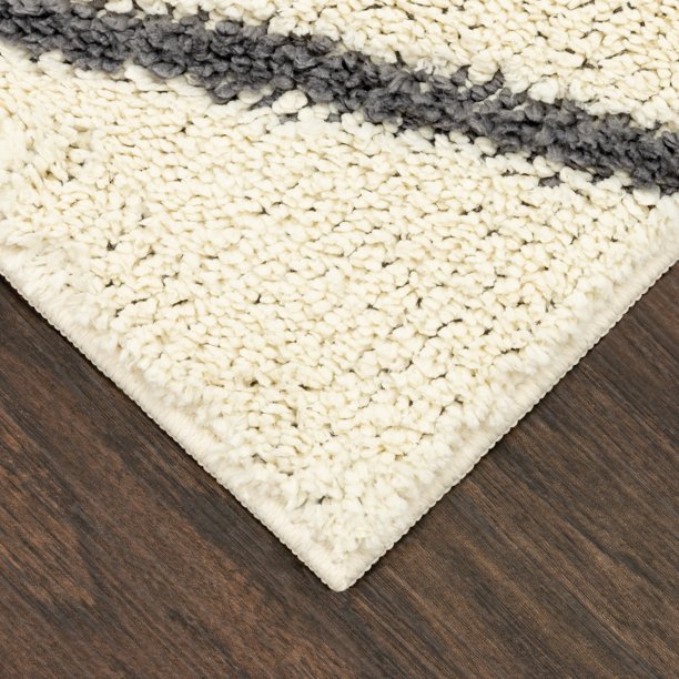 Diamond Plush Contemporary Cream Area Rug