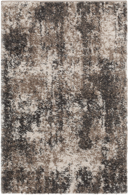 Abstract Shag Indoor Area Rug Neutral 30x46 Inches