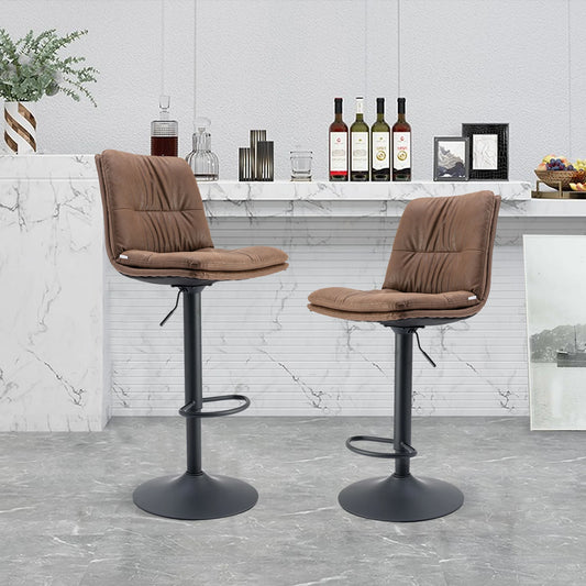 Bar Stools with Back and Footrest Counter Height Dining Chairs Set of 2