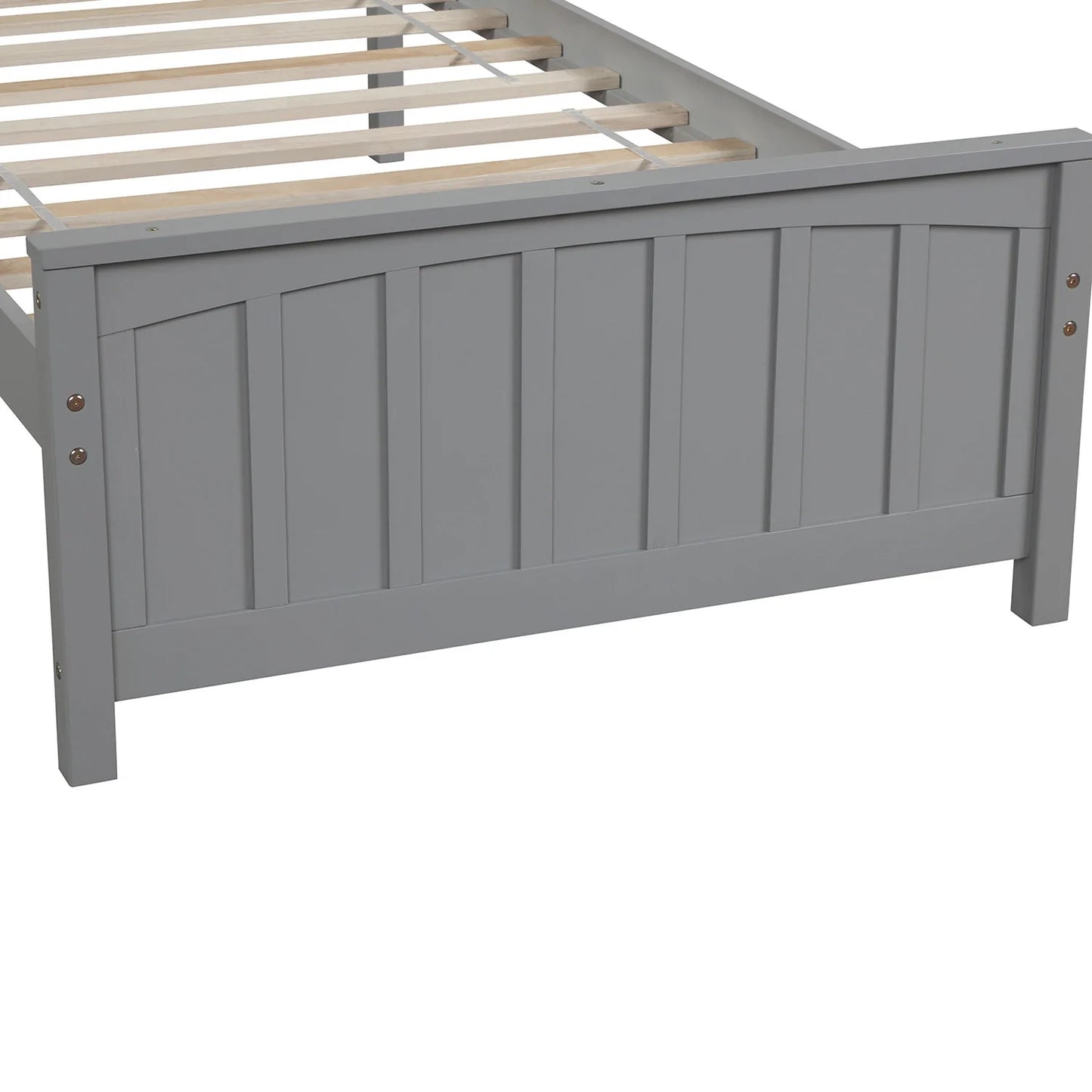 Bed Wood Platform in Twin Gray