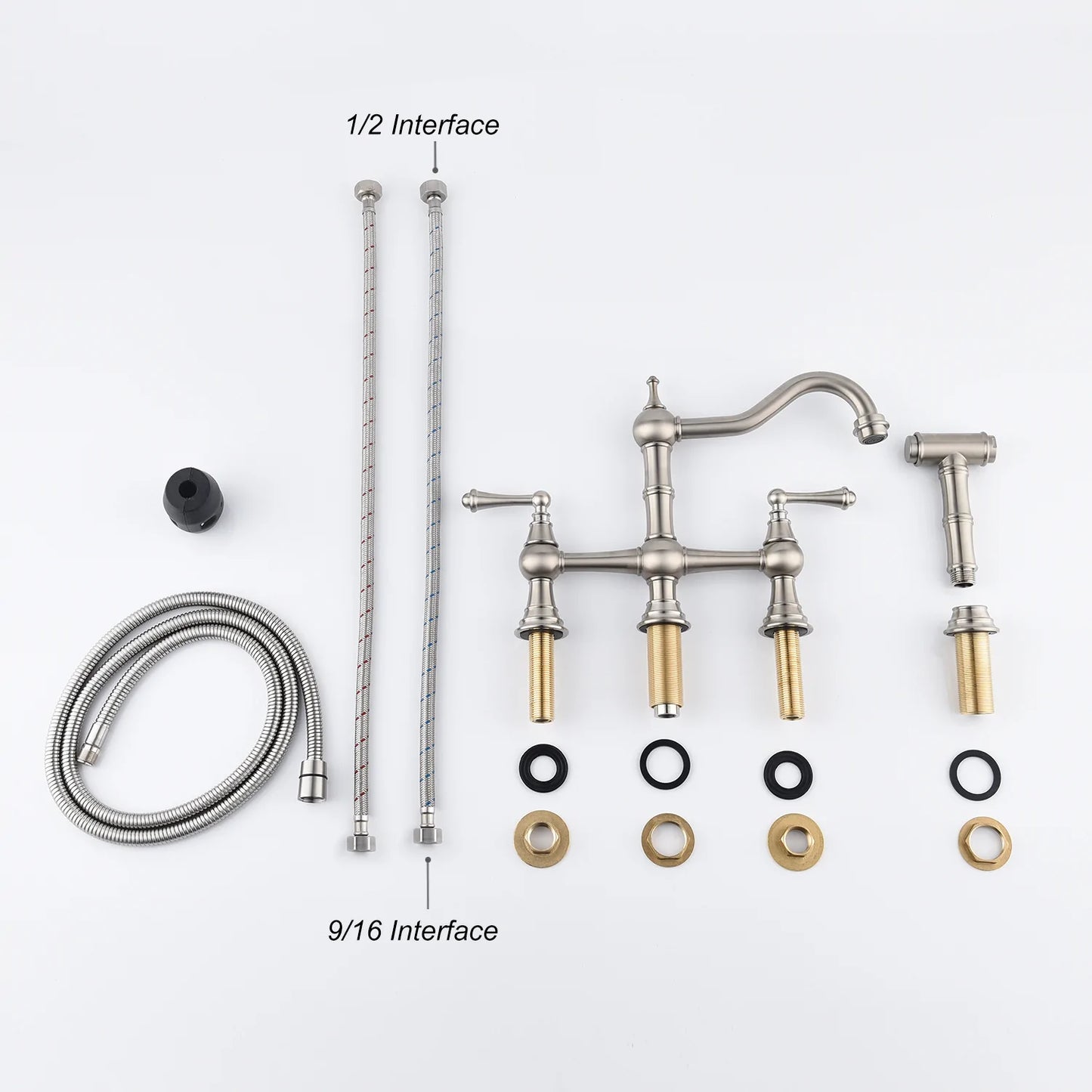 Kitchen Faucet With Pull Out Side Spray in Brushed Nickel