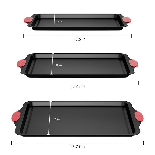 Cookie Sheet Carbon Steel Non Stick 17.75x12 Inches in 3 Count