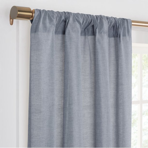 Cotton Window Curtain Dark Blue 48 x 84 Inches