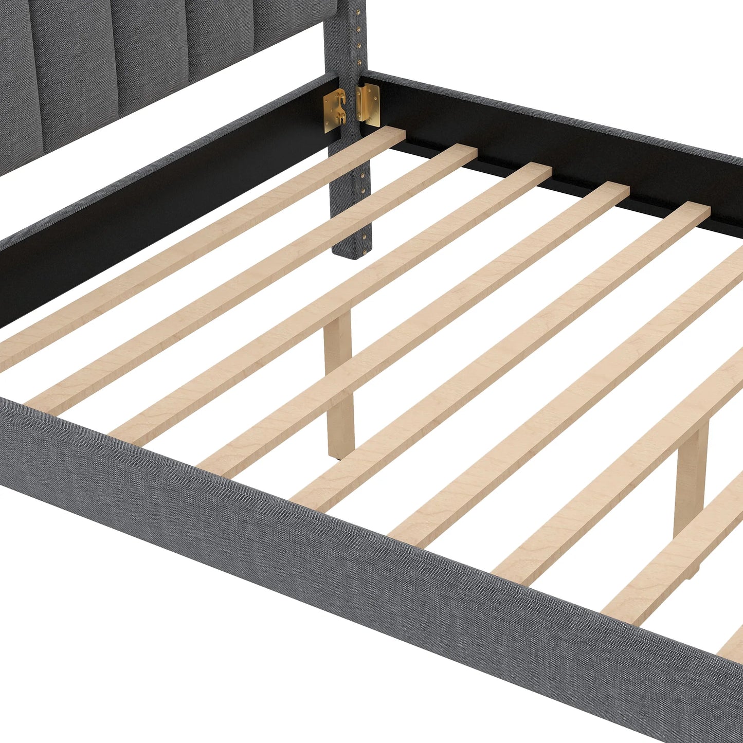 Upholstery Canopy Platform Bed Headboard Support Legs in Gray
