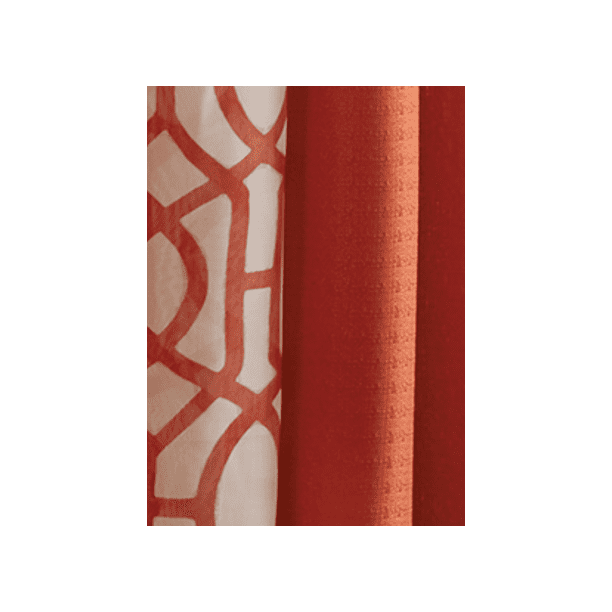 Kingswood 4 Piece Curtain Set Clay Brick 27.5 x 84 Inches