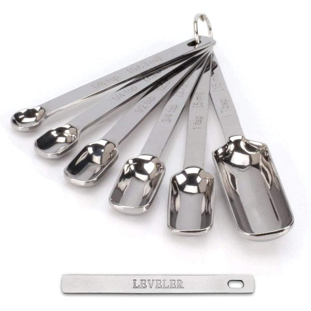 Measuring Spoons in Silver Set of 7